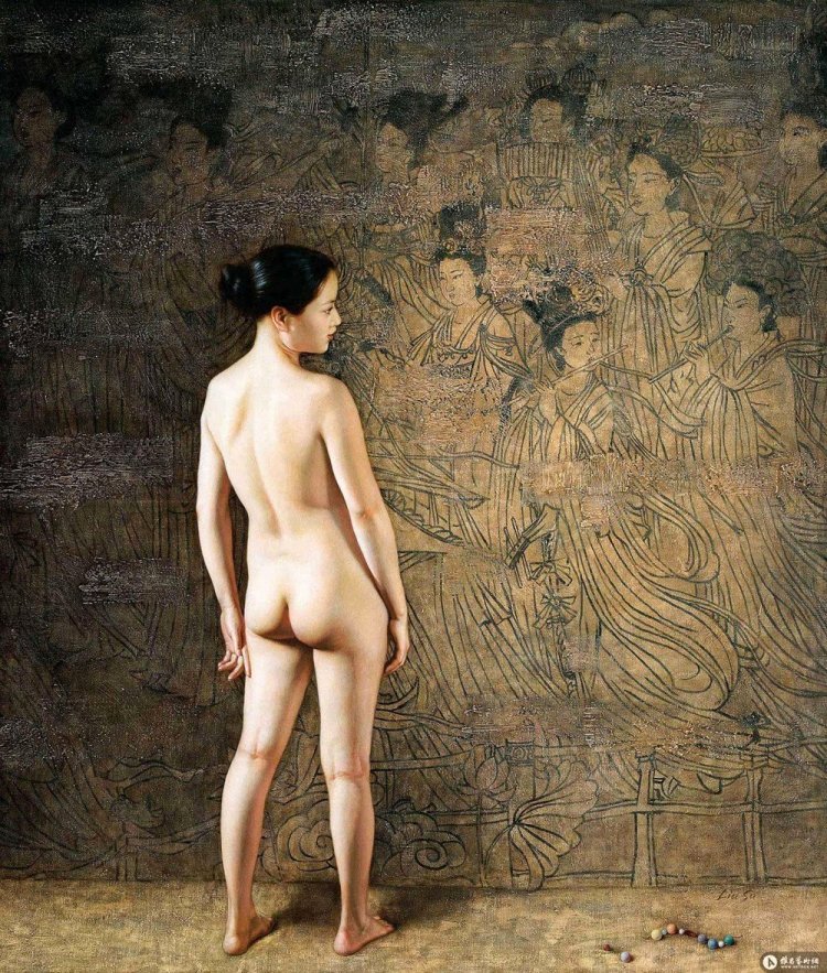 Голые женщины позируют художнику