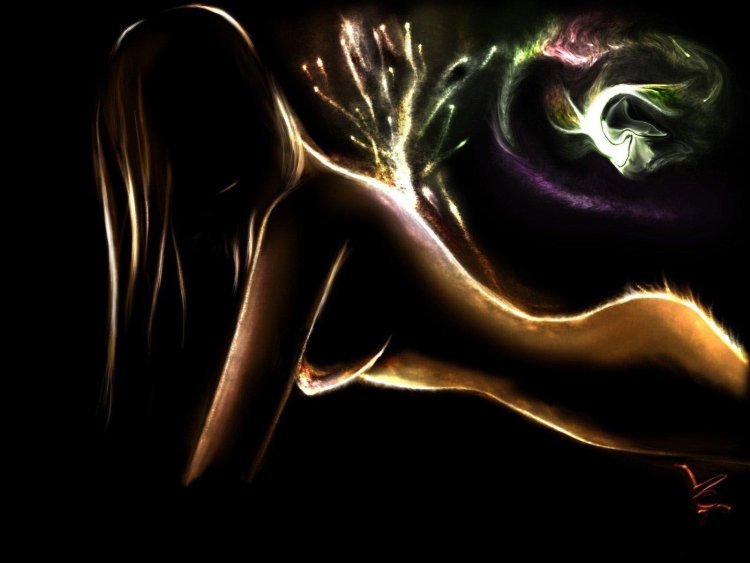 Силуэт в отражении Луны