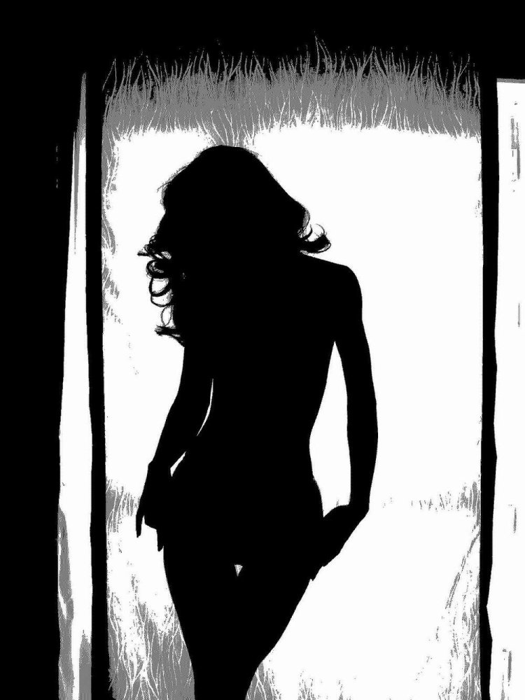 Женский силуэт на каблуках