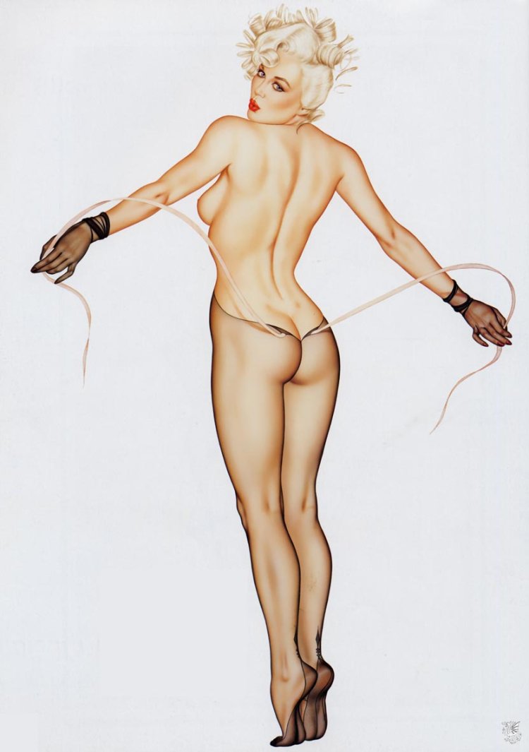 Красивая девушка нарисованная ню