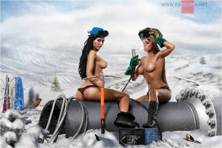 Порнозвезды на стройке