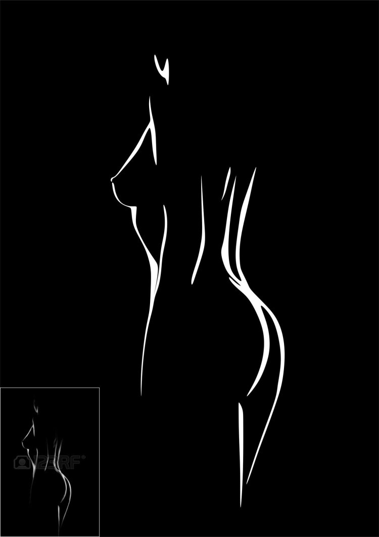 Силуэт голой женщины