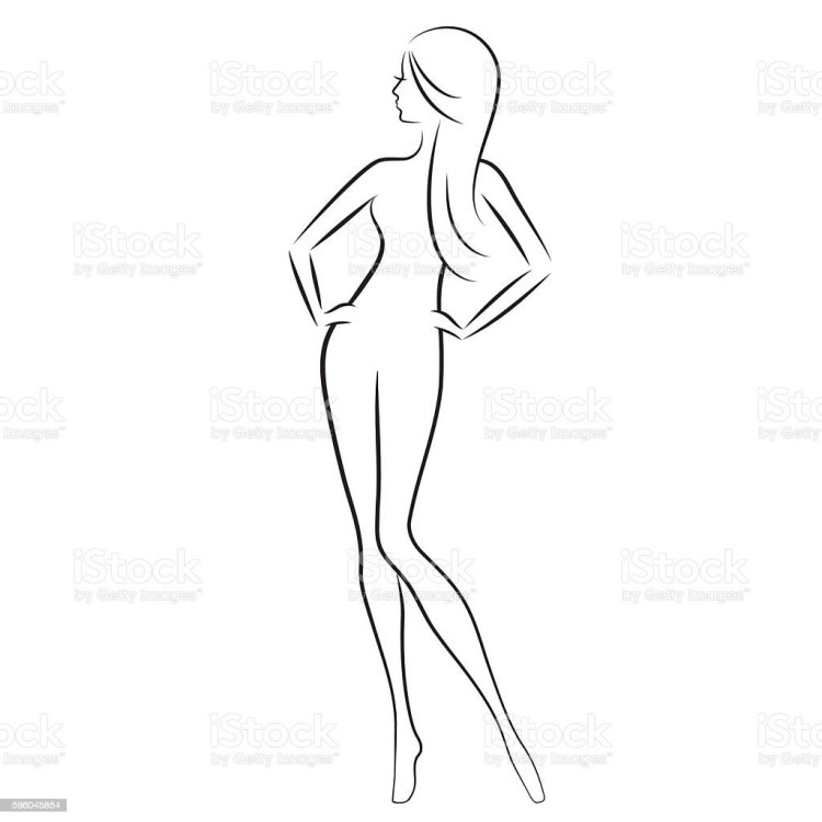 Силуэт девушки вид сбоку