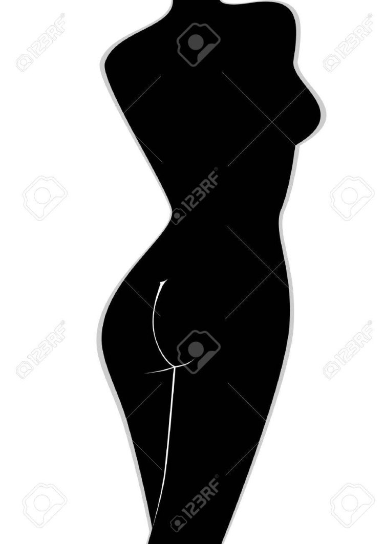 Силуэт женского тела карандашом