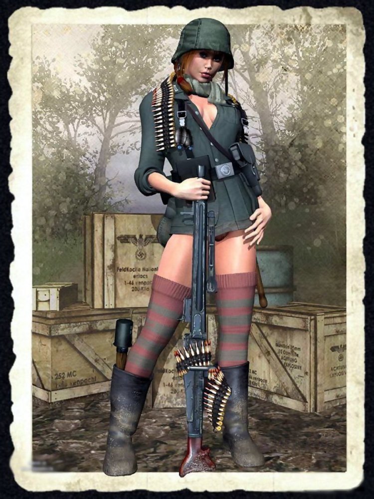 Paige Turnah в немецкой форме