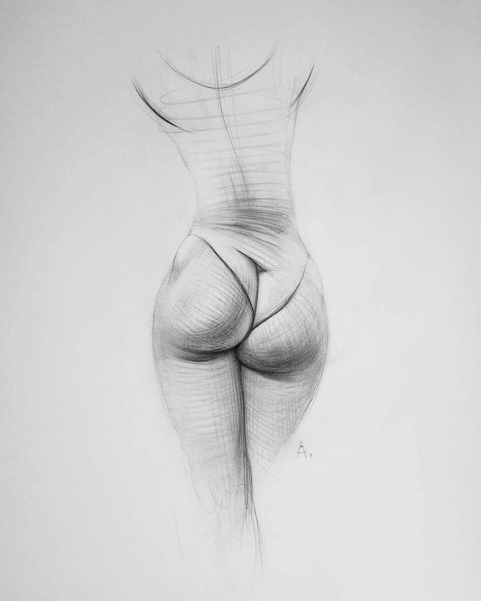 голые женские попы рисунки фото 68