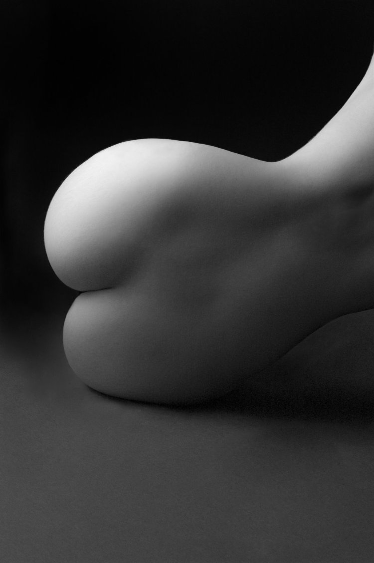 Голая попка черно-белая