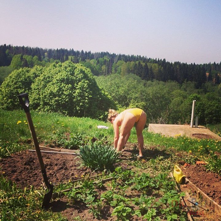 Фотосессия ню на грядке