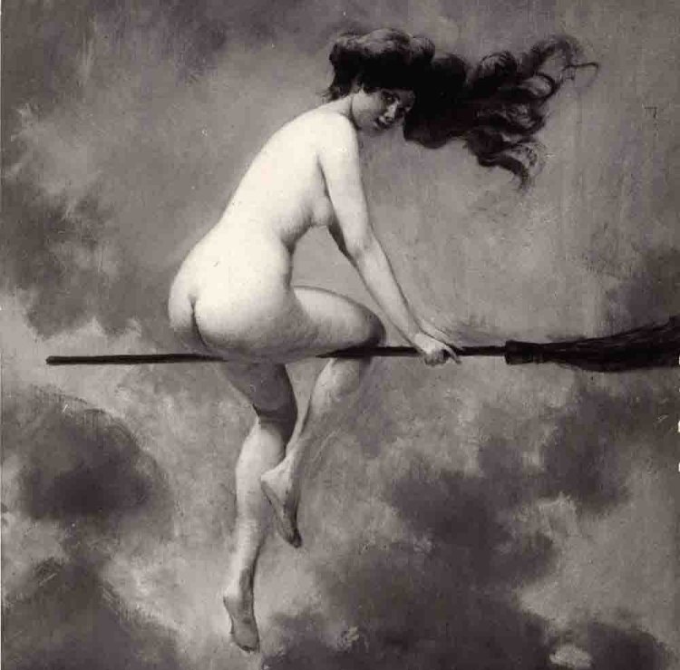 Голый мужик на метле