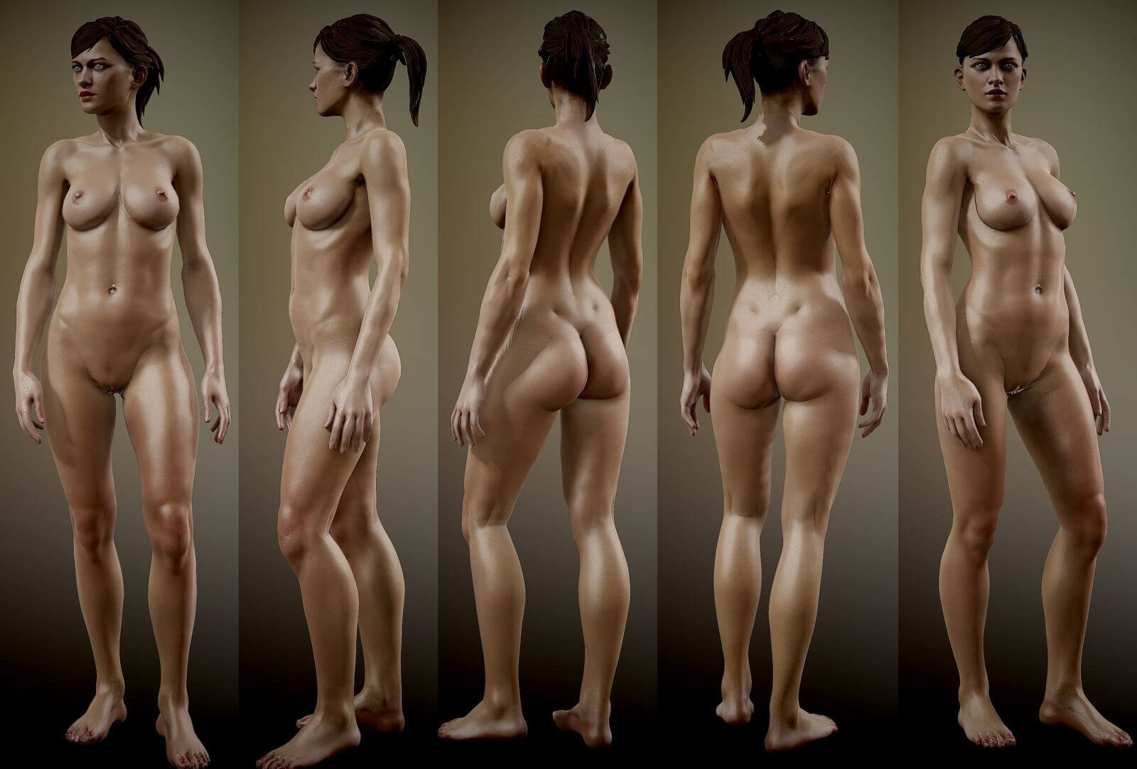 Female nude figure model