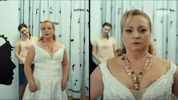 Люба в свадебном платье Интерны