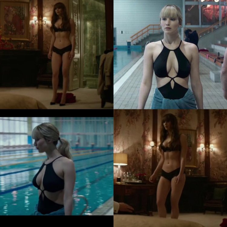 Дженнифер Лоуренс в Нижнем белье красный Воробей