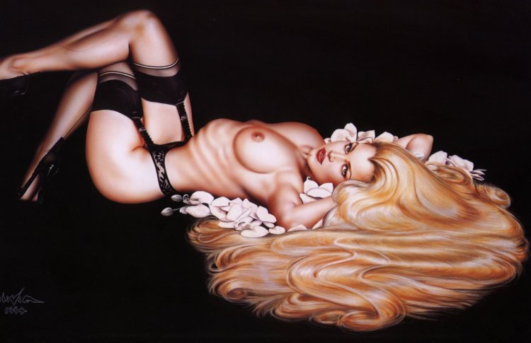 Портрет красивой девушки ню