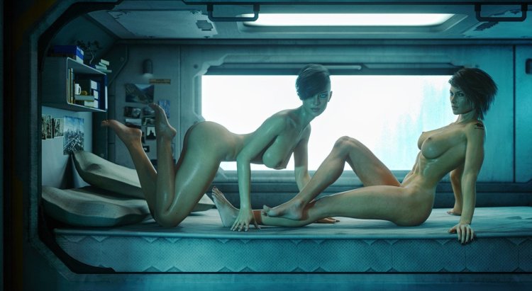 Голые лесби в космическом корабле