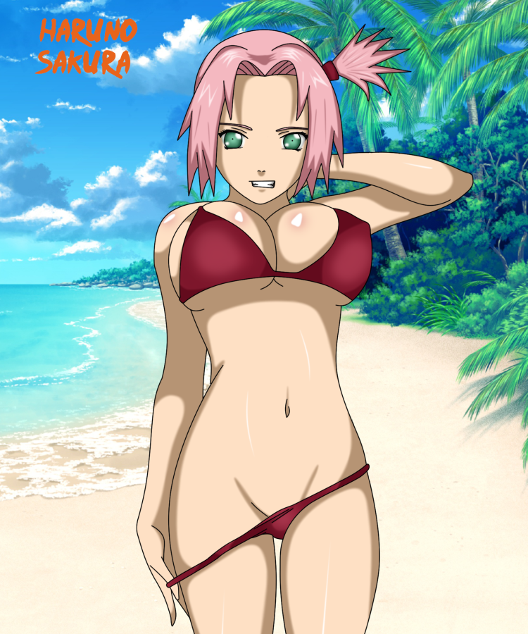 Сакура Харуно на пляже