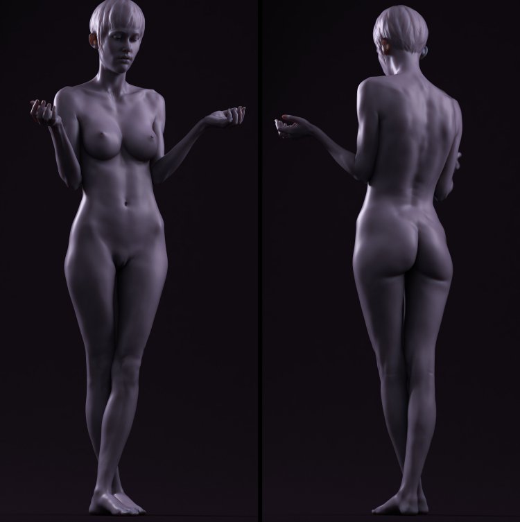 Моделирование голого женского тела