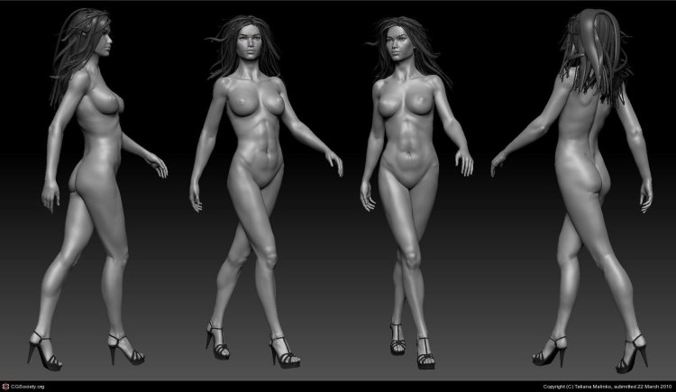 Необычное женское голое тело