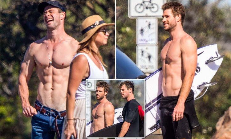 Крис Хемсворт в компрессионной одежде для бега