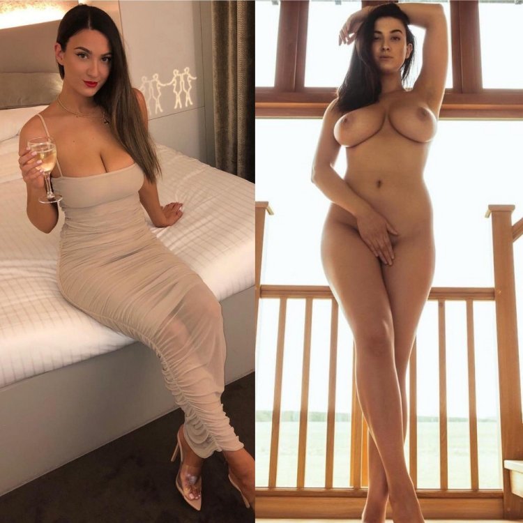 Одетые раздетые девушки в платьях