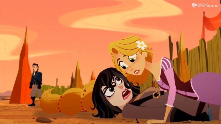 Кассандра и Рапунцель арт для обоев