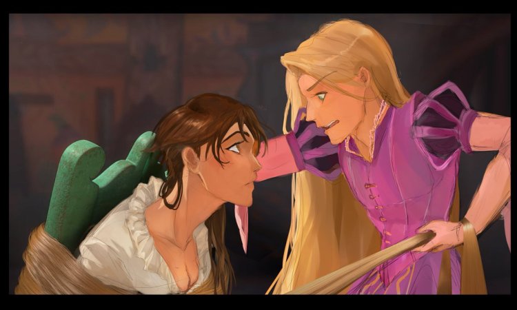 Щекотка Рапунцель и Кассандры