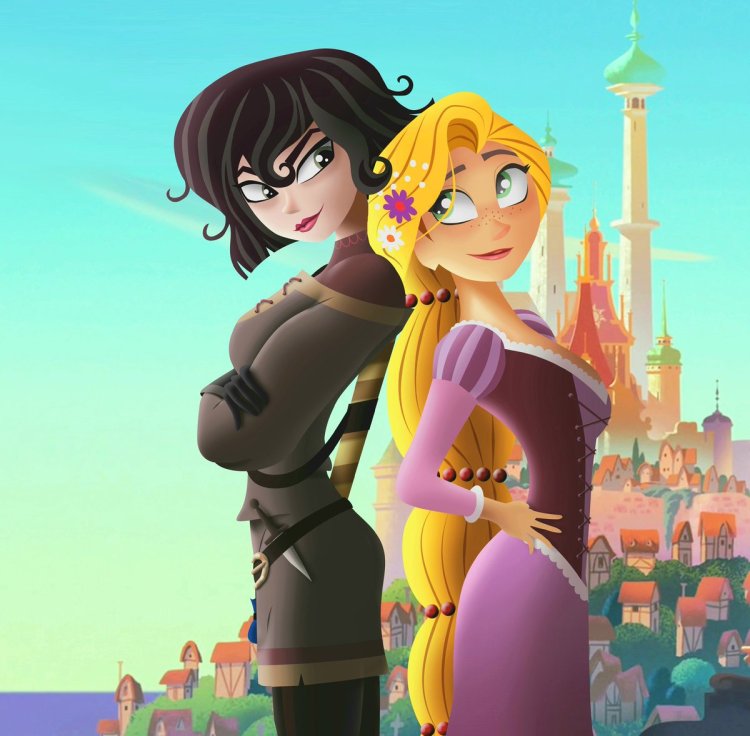 Кассандра Рапунцель комикс черно белое