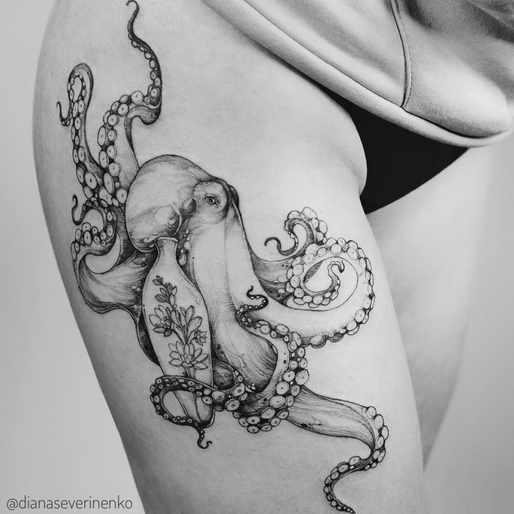 Парные тату Осьминоги
