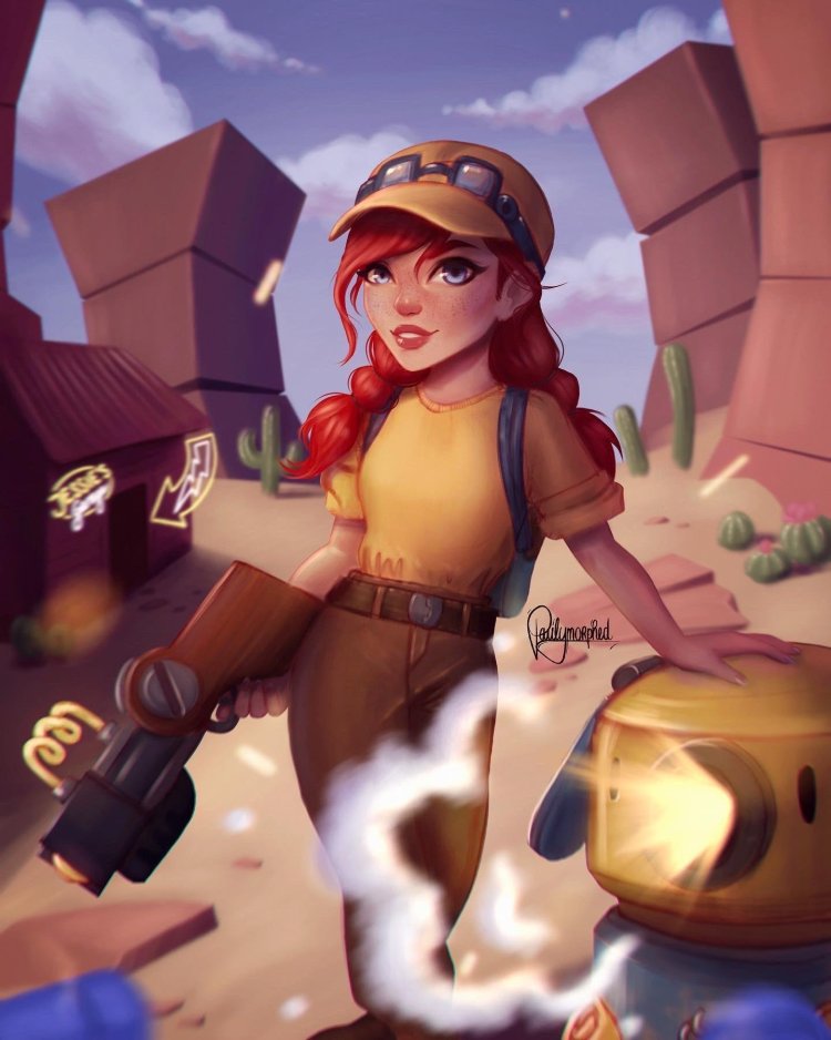 Колетт из БРАВЛ старс на прозрачном фоне