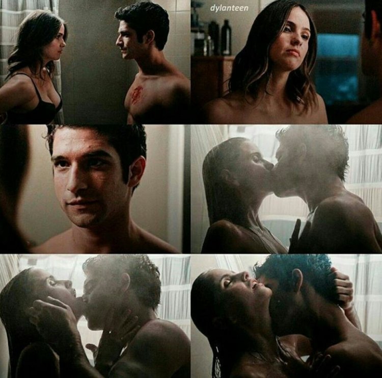 Волчонок Скотт и Малия в душе