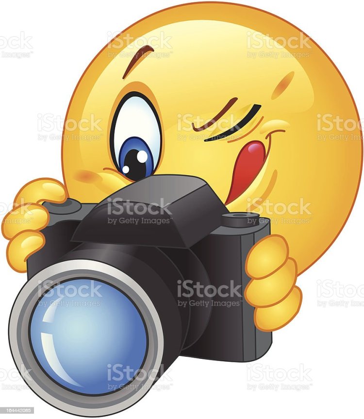 Красивый смайлик фотоаппарат