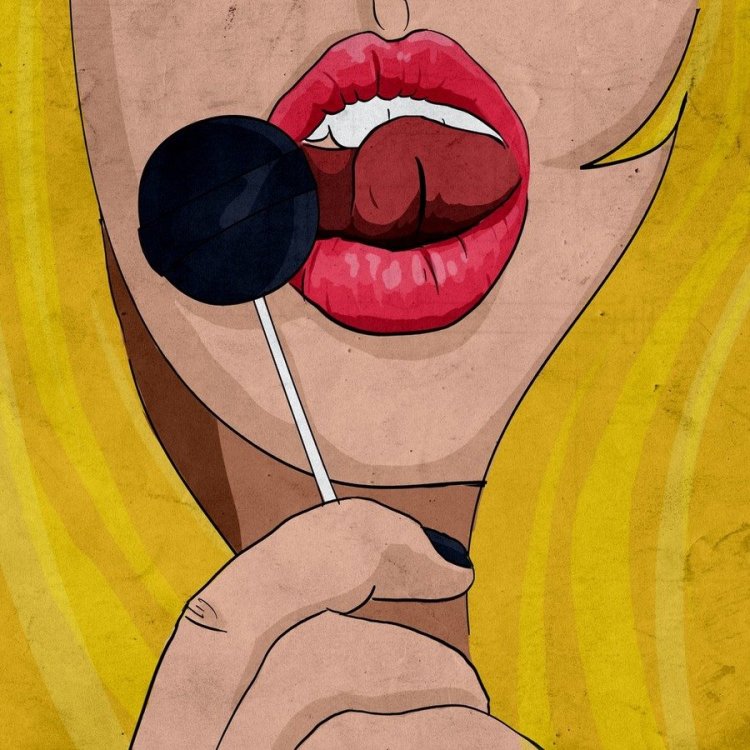 Картина в стиле поп-арт губы