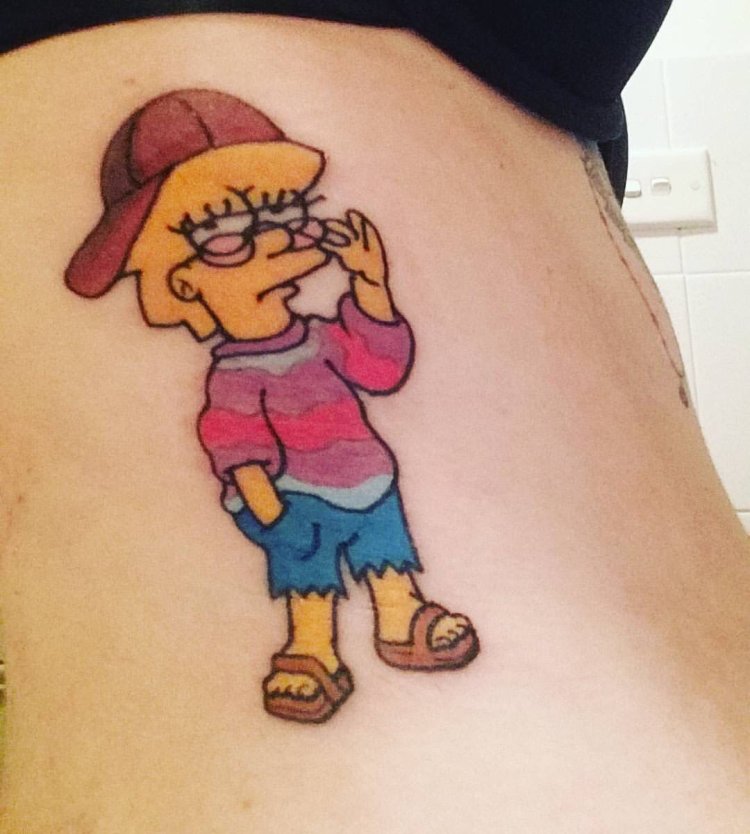 Тату Нью скул симпсоны