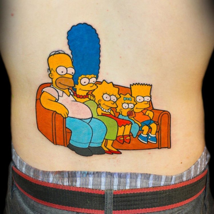 Парные тату симпсоны