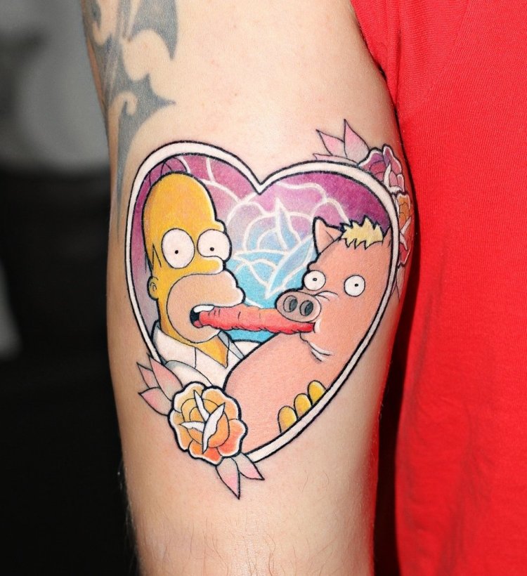Парная тату симпсоны
