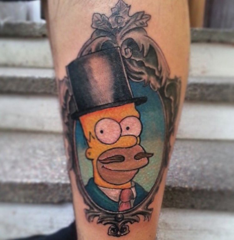 Тату Олд скул симпсоны