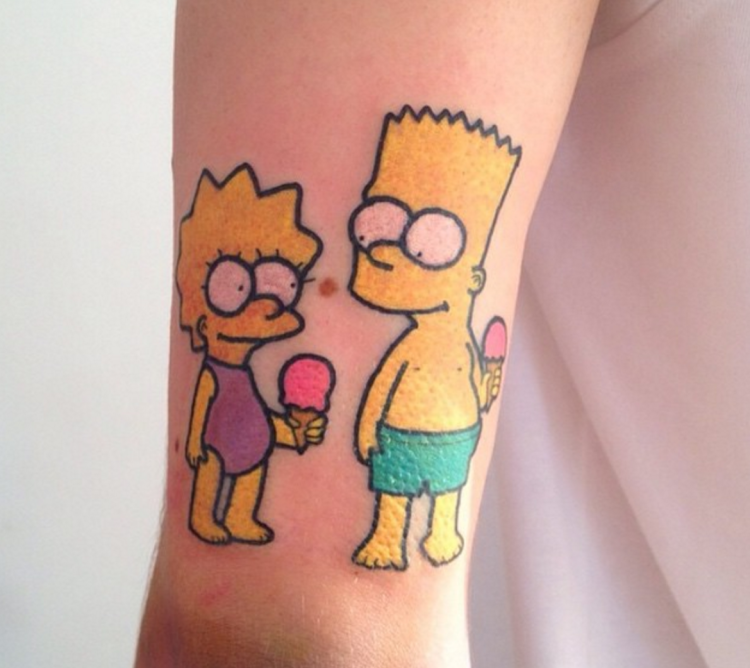 Тату барт и лиза симпсоны