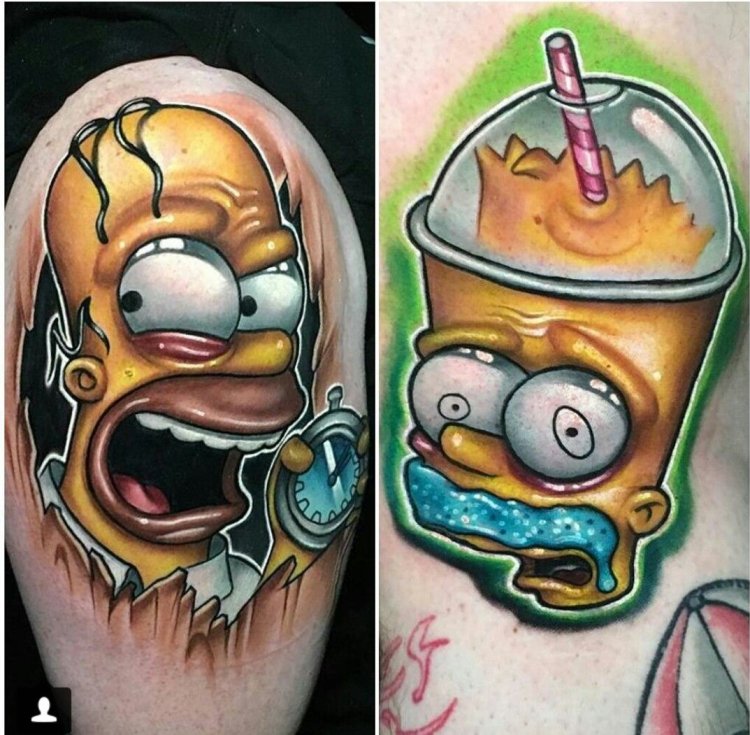 Крутое тату гомер симпсон