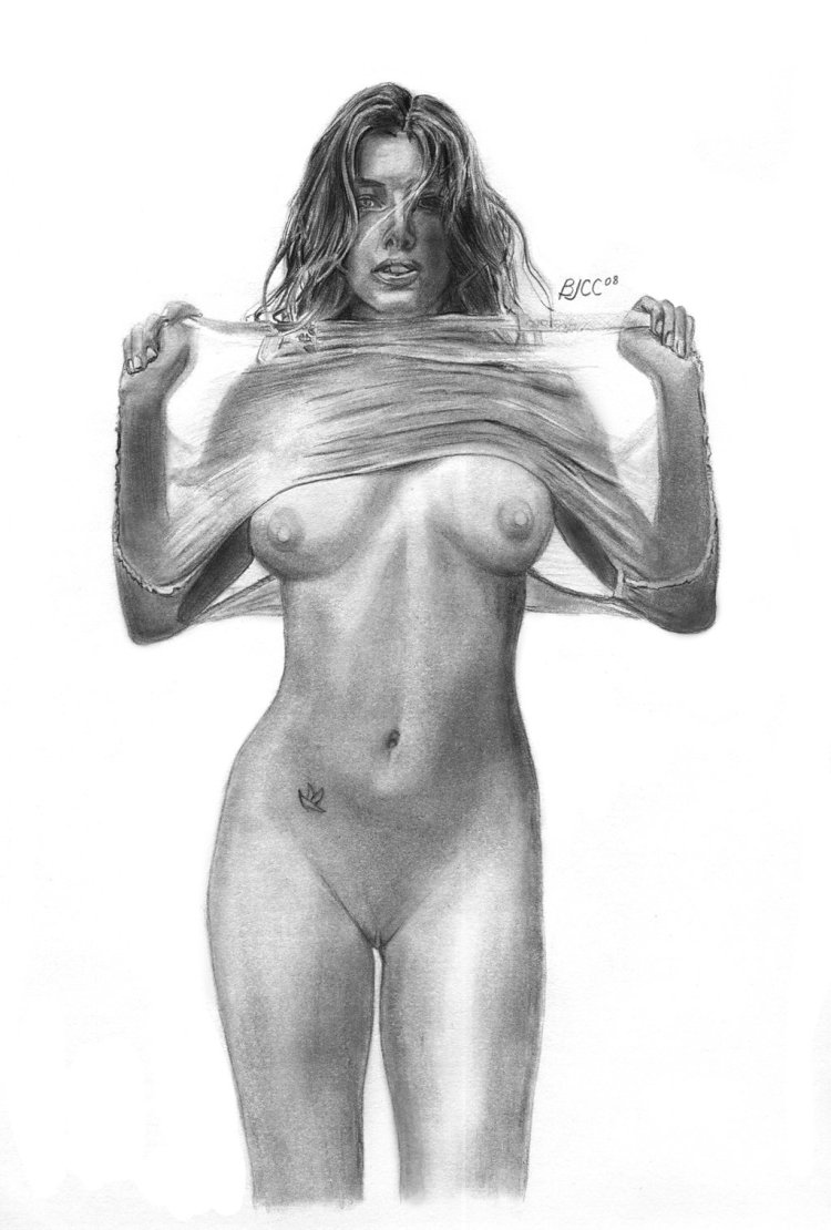 Женщина карандашом