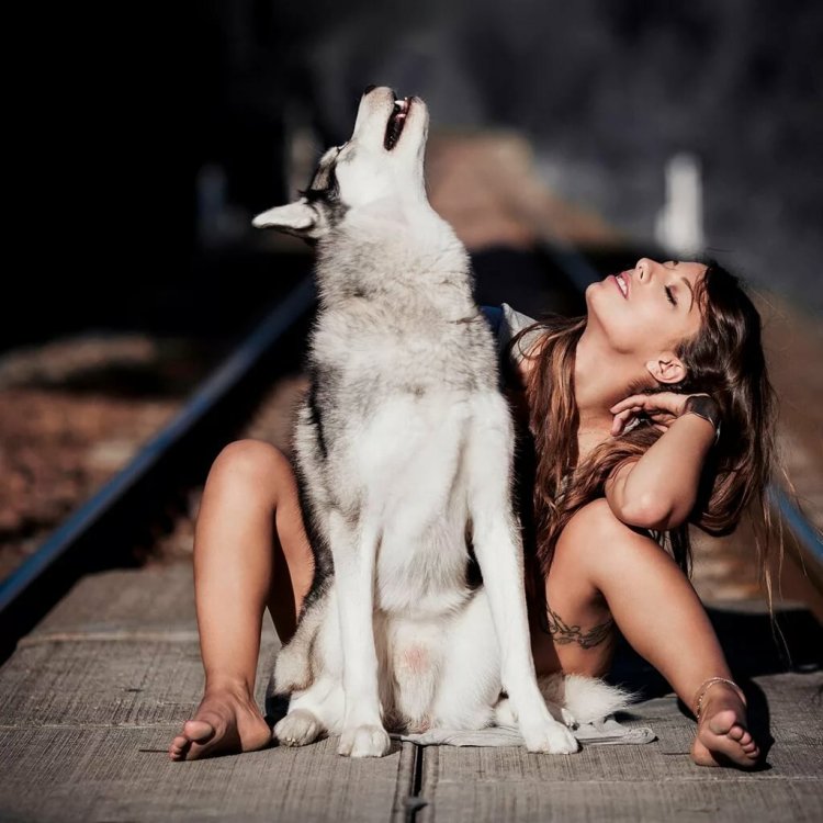 Екатерина Волкова с собакой