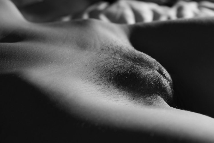 Женский лобок в темноте