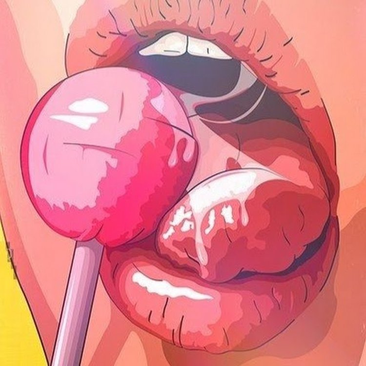 Губы с чупачупсом