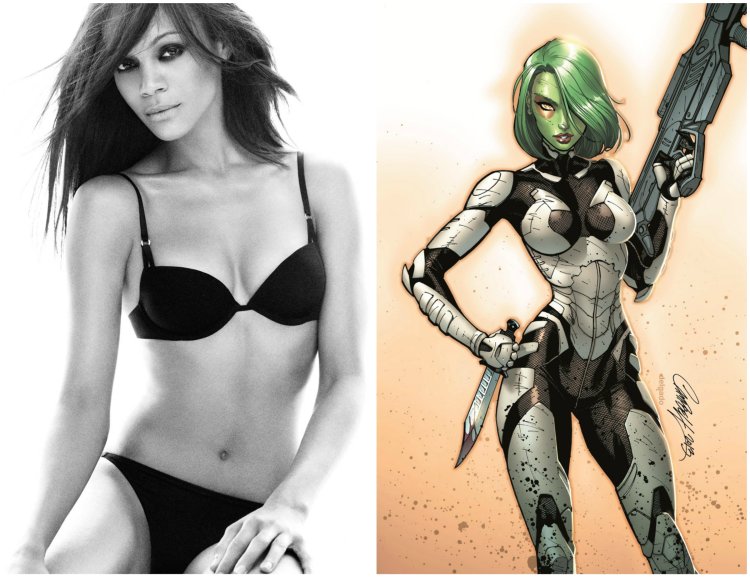 Голая актриса из Стражи Галактики Гамора