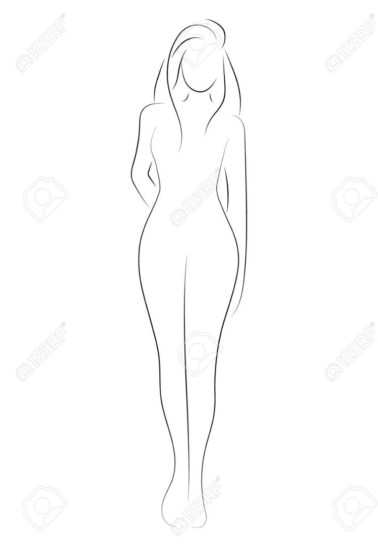 Нарисованное тела идущей женщины