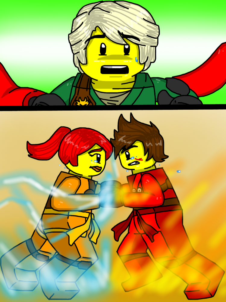 Ниндзяго ния и Коул поцелуй