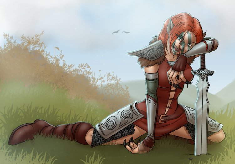 Эйла охотница арт и Довакин