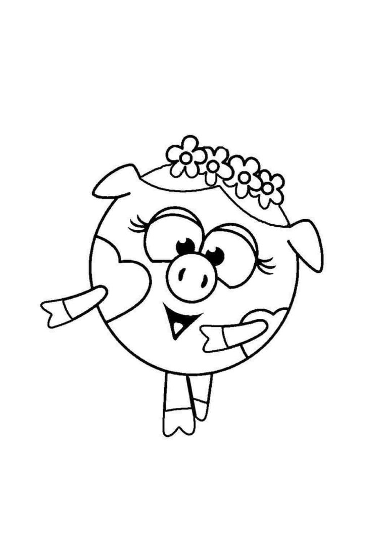 Раскраска смешарики нюша