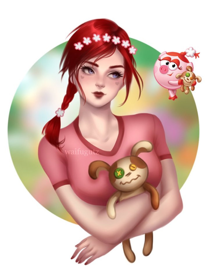 Нюша из смешариков в виде человека