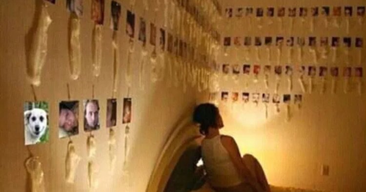 Стена с использованными презервативами