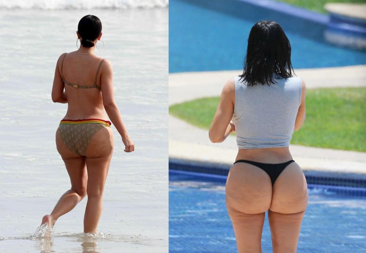 Ким Кардяшан в купальнике без фотошопа