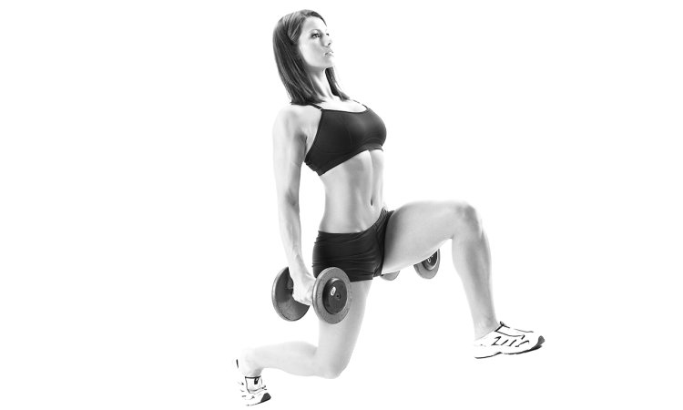 Выпады с отведением ноги назад